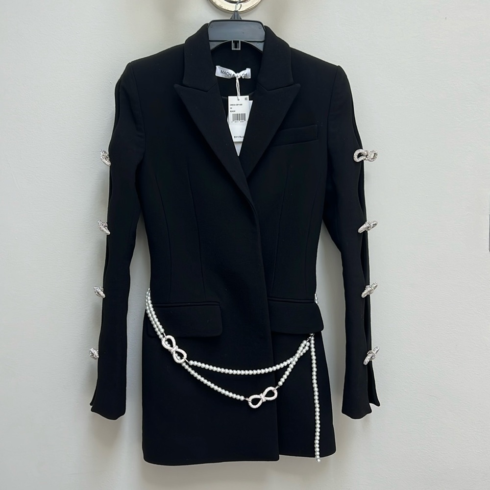 Mach & Mach black bow blazer dress Sz 34 - Picture 1 of 4